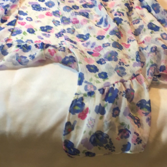 Loft Outlet Semi-Sheer Floral Duster Robe with Ruffle Size XS/S - Picture 8 of 11